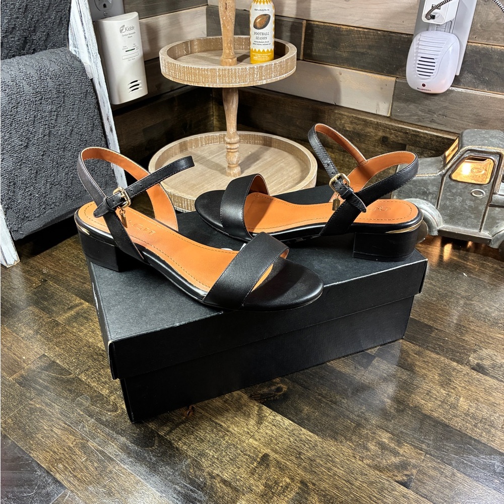 COACH IDA 35 Leather Sandal G4869 Black Size 7 - Picture 10 of 14